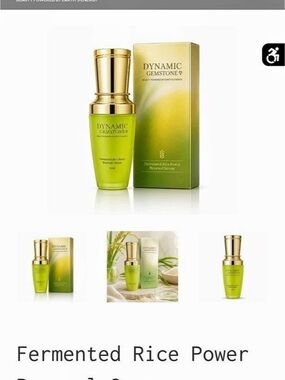 Dynamic Gemstone Fermented Rice Power Renewal Serum Renewal Serum Green NWT